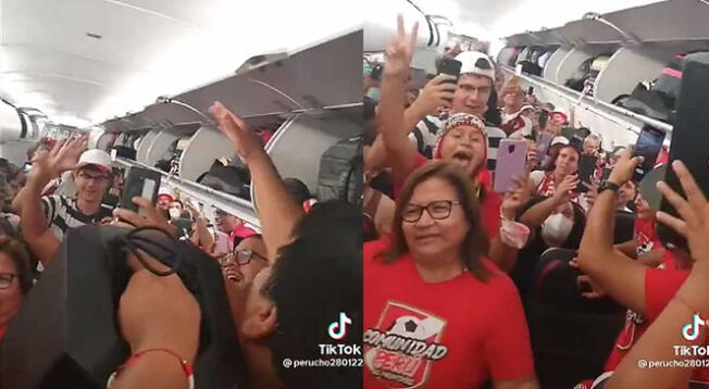 Peruanos rumbo a Qatar sacaron parlantes en el avión y armaron la fiesta bailando “Cariñito”