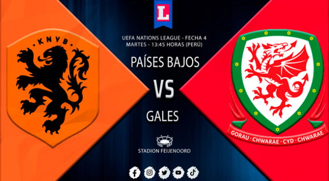 Países Bajos vs. Gales EN VIVO: a qué hora y dónde ver la UEFA Nations League