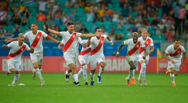 Perú tras ganar la definición por penales ante Uruguay en la Copa América 2019