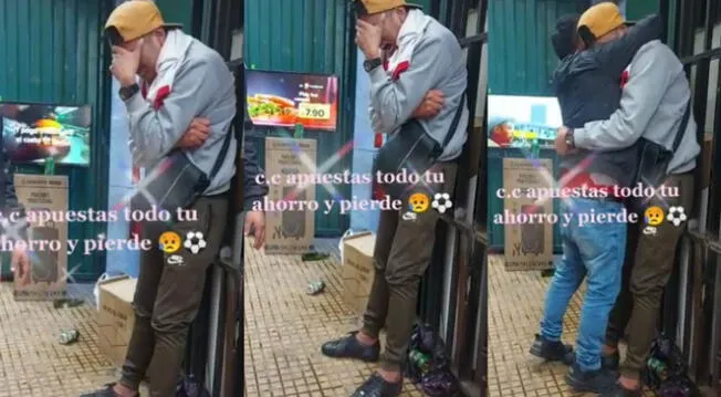 Joven lloró desconsoladamente al conocer que lo perdió todo al apostar a favor de la 'Bicolor' en el partido de repechaje.