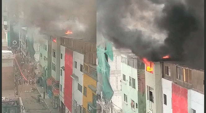 Reportan mega incendio en inmediaciones del emporio comercial de Gamarra