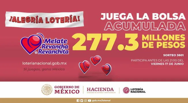 Revisa las bolillas ganadoras del sorteo Melate, revancha y revanchita de la Lotería Nacional