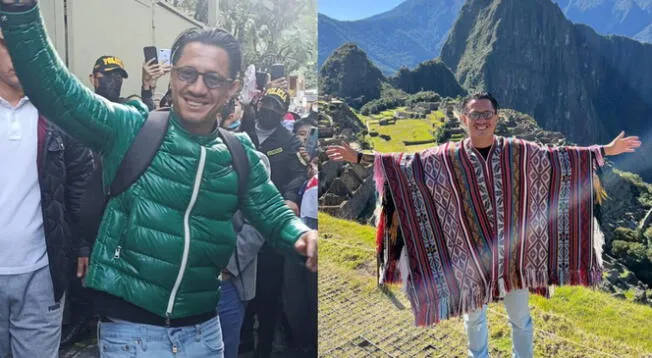 Hinchas del delantero lo quisieron conocer durante su visita a Machu Picchu.