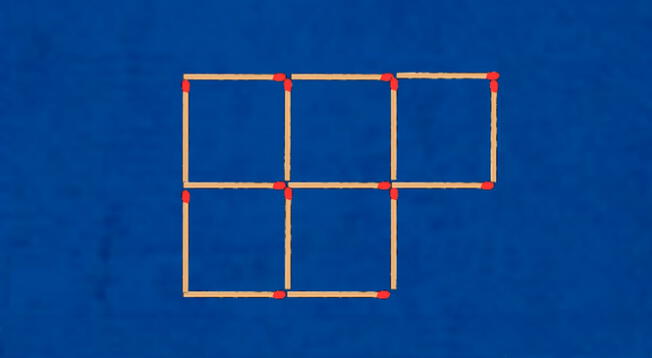 Acertijos visuales: ¿Puedes retirar 3 cerillos y dejar 5 cuadrados? El reto EXTREMO solo para inteligentes