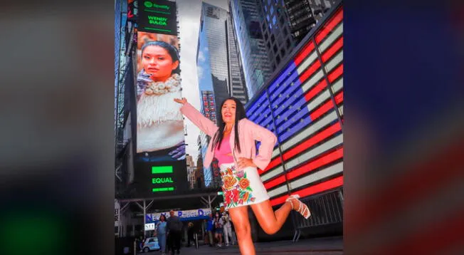 Wendy Sulca se mostró feliz por ver su rostro en un sitio ícono de los Estados Unidos.