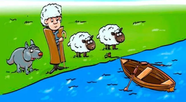 ¿Cómo el pasto debería cruzar el río con sus ovejas?