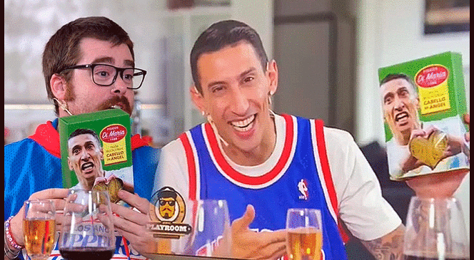 Come con alegria, con fideos Di María El jugador pasó divertido momento en entrevista