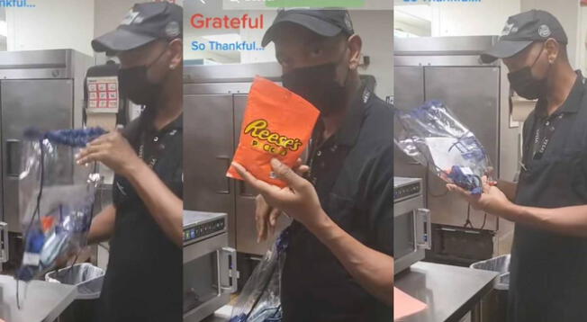 Empresa causa polémica por darle bolsa de dulces a trabajador que no faltó en 27 años