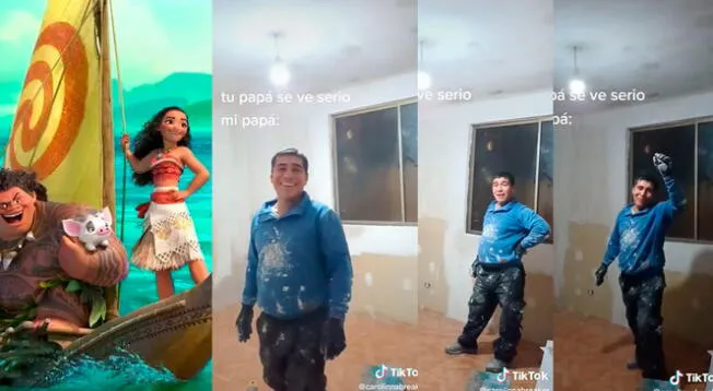 TikTok viral: busca a su padre y lo descubre cantando tema de 'Moana', una princesa Disney