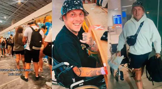 Hombre usó silla de ruedas para evitar la cola del aeropuerto y desata la furia en redes Hombre usó silla de ruedas para evitar la cola del aeropuerto y desata la furia en redes