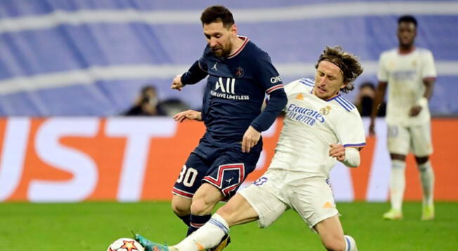 Modric frente a Lionel Messi en la Champions League 2022