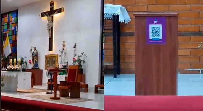 Iglesia utiliza código QR de Yape para que creyentes donen la limosna en misa