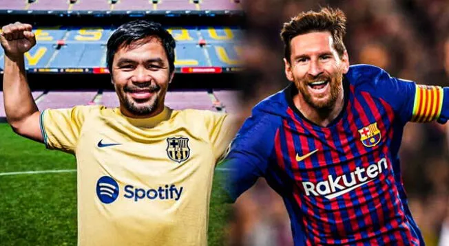 Manny Pacquiao espera ver a Lionel Messi en Barcelona