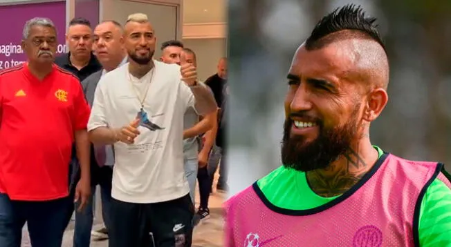 Arturo Vidal fue recibido en Brasil por hinchas del Flamengo.