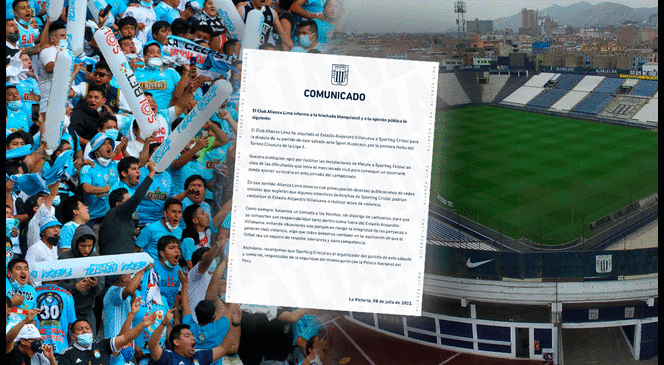 Alianza Lima teme del comportamiento de hinchas de Sporting Cristal