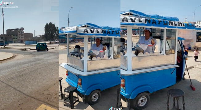 TikTok viral: peruana modificó una mototaxi ‘torito’ y lo convirtió en su puesto de desayunos