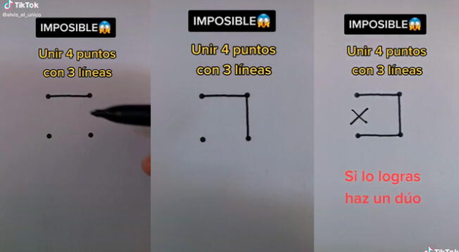 ¿Puedes unir cuatro puntos con tres líneas? El reto viral que solo los GENIOS pueden resolver en segundos