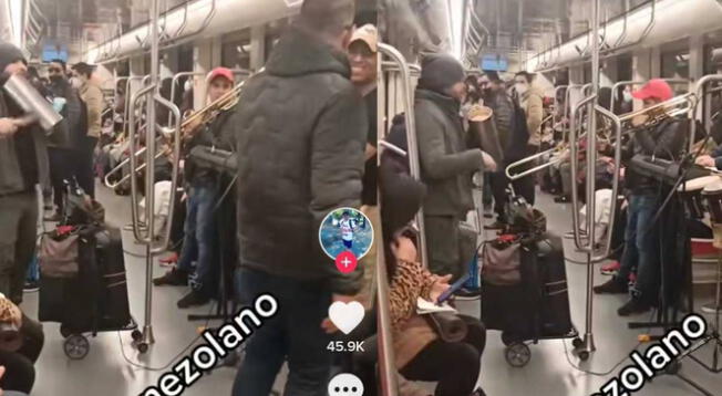 Orquesta arma la fiesta en medio de un metro y se lleva la admiración de pasajeros