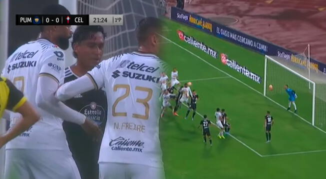 Renato Tapia perdió marca de Oliveira y Pumas marcó el 1-0 sobre Celta de Vigo