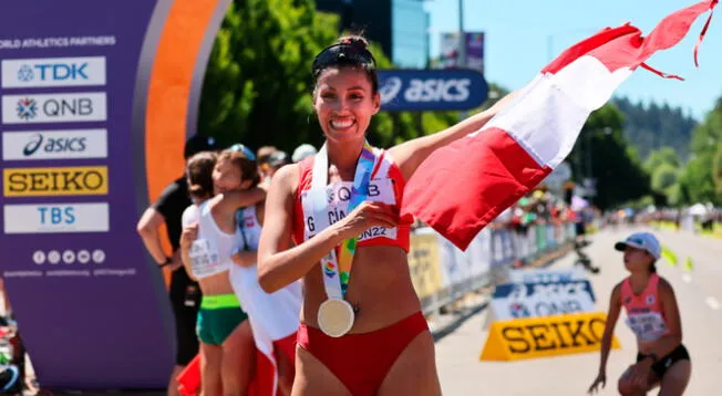 Kimberly García tras ganar el Mundial de Atletismo