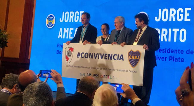 Boca Juniors y River Plate se unen y firman compromiso para combatir el antisemitismo Boca Juniors y River Plate se unen y firman compromiso para combatir el antisemitismo