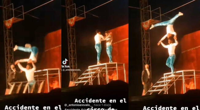 TikTok: Accidente de dos acróbatas en circo de Arequipa deja atónitos a asistentes