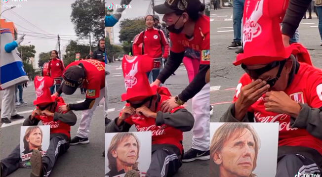 TikTok: hincha peruano llora desconosolado junto a foto de Ricardo Gareca al saber que el DT no volverá más