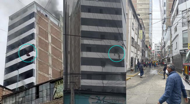 Incendio en edificio de Gamarra, deja a varias personas atrapadas.