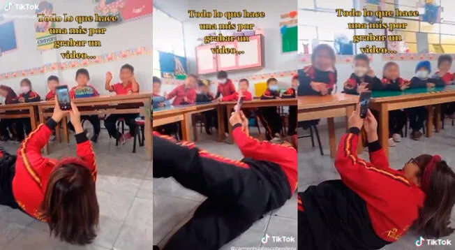 TikTok viral: profesora peruana utiliza curioso 'método' para grabar video de TikTok de sus alumnos