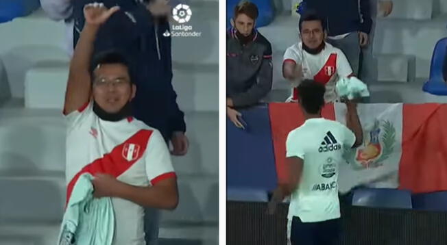 Renato Tapia le regaló su camiseta a hincha peruano