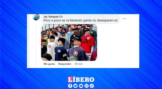 Al parecer la poca asistencia de público al Estadio Munumental fue tomado con humor. Al parecer la poca asistencia de público al Estadio Munumental fue tomado con humor.
