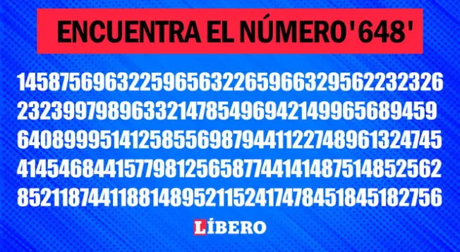 Demuestra que eres el mejor y encuentra el número '648' en segundos.