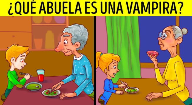 ¿Qué abuelita es un vampiro? Solo el 5% de personas superaron este acertijo visual