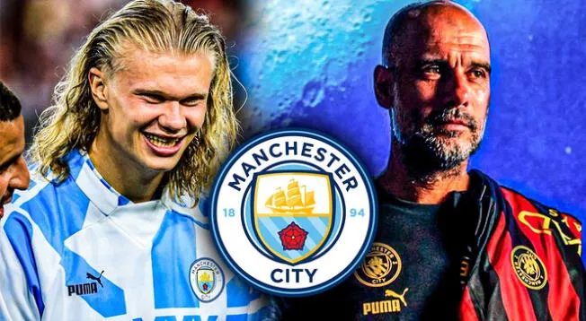 Erling Haaland se divierte con Pep Guardiola en Manchester City