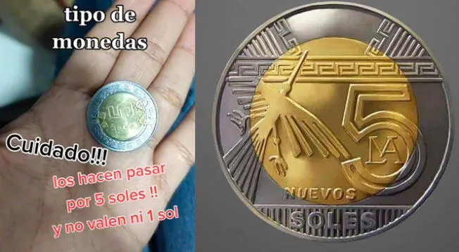 TikTok viral: creyó que le dieron una moneda de 5 soles de 'edición limitada' y al revisarla descubrió que fue estafada