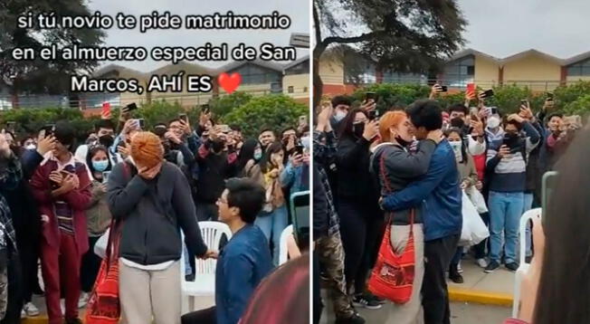 Un joven le pidió matrimonio a su novia en San Marcos