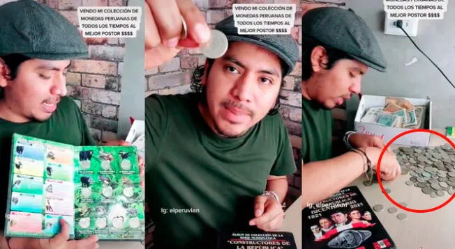 TikTok viral: peruano pone en venta su colección de monedas de más de 10 años y le ofrecen más de 5000 soles por ellas