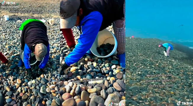 TikTok viral: madre peruana se gana la vida vendiendo piedras que recolecta de la playa