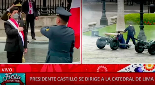 ¡Insólito! Cañón que rendía homenaje a Pedro Castillo se atora.