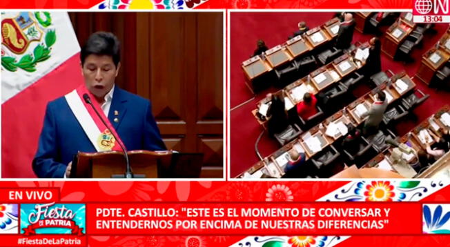 Parlamentarios le exigieron a gritos a Pedro Castillo que renuncie al cargo.