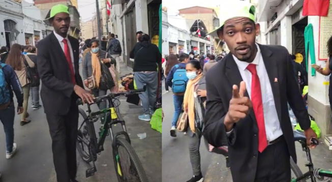 Will Smith peruano llega a chifa en bicicleta y causa sensación en redes sociales