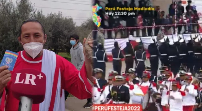 Hincha israelita llega al desfile cívico militar y demuestra su patriotismo por el Perú