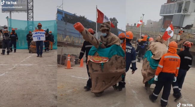 Batallón Huacatay: Obreros realizan su 'Parada Militar' y usuarios estallan en risas