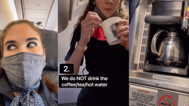 Azafata revela por qué no deberías tomar café o té en el avión