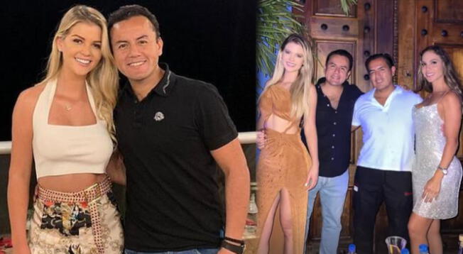 Brunella Horna y Richard Acuña festejan compromiso con César Acuña Jr y su esposa en Miami