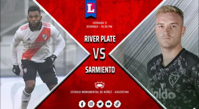 River Plate vs. Sarmiento este domingo a las 18:30