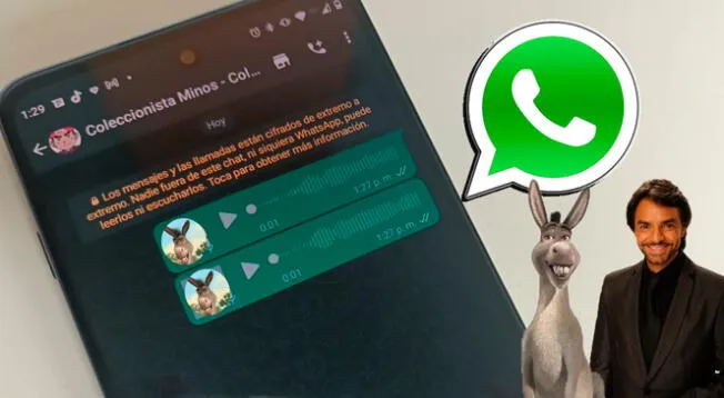 WhatsApp: truco te permite enviar audios con la voz de Eugenio Derbez como el burro de Sherk