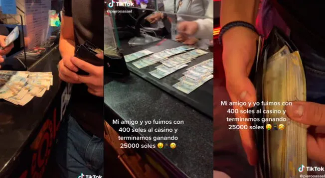 TikTok: peruano fue al casino con el dinero que le quedó de su grati y logró ganar 25 mil soles