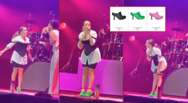 Evaluna deja en shock a fans al usar costosos crocs Balenciaga en concierto de Camilo