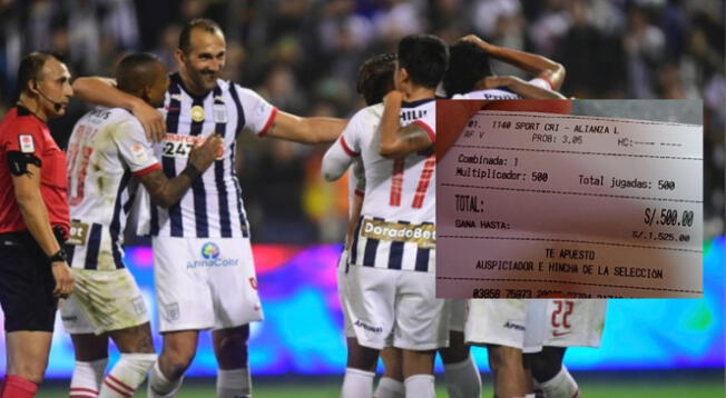 El hincha podría ganar más de 1500 soles en caso Alianza Lima salga victorioso del enfrentamiento contra SC